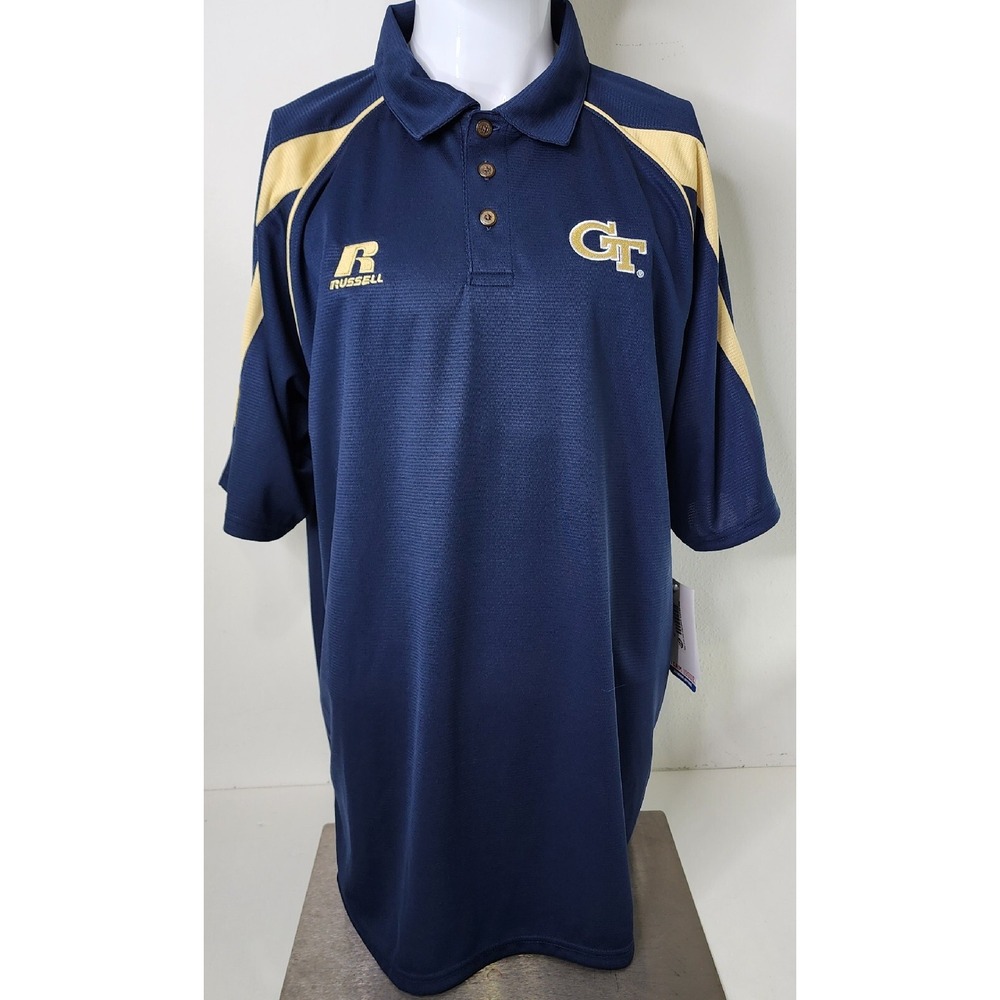 Georgia Tech‎ Polo Mens Size XL Navy Russell Dri Power Gameday Team Issue Shirt